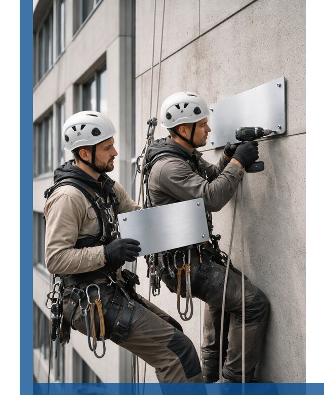 Монтаж табличек и указателей в Благовещенске для зданий и сооружений