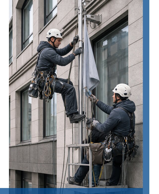 Установка флагов на фасаде в Благовещенске от 4571 р. | ВЫСОТНИК-Бгн