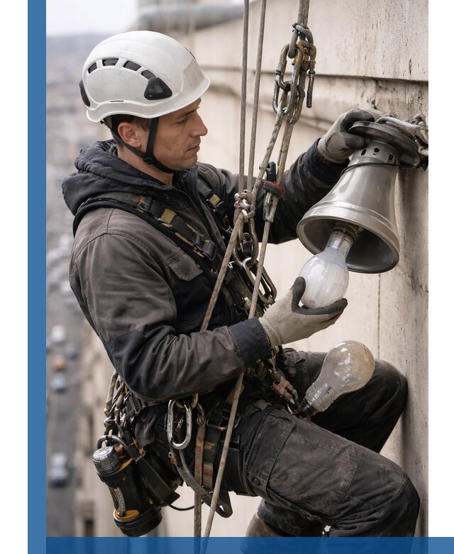 Замена ламп на высоте в Благовещенске профессионально и быстро