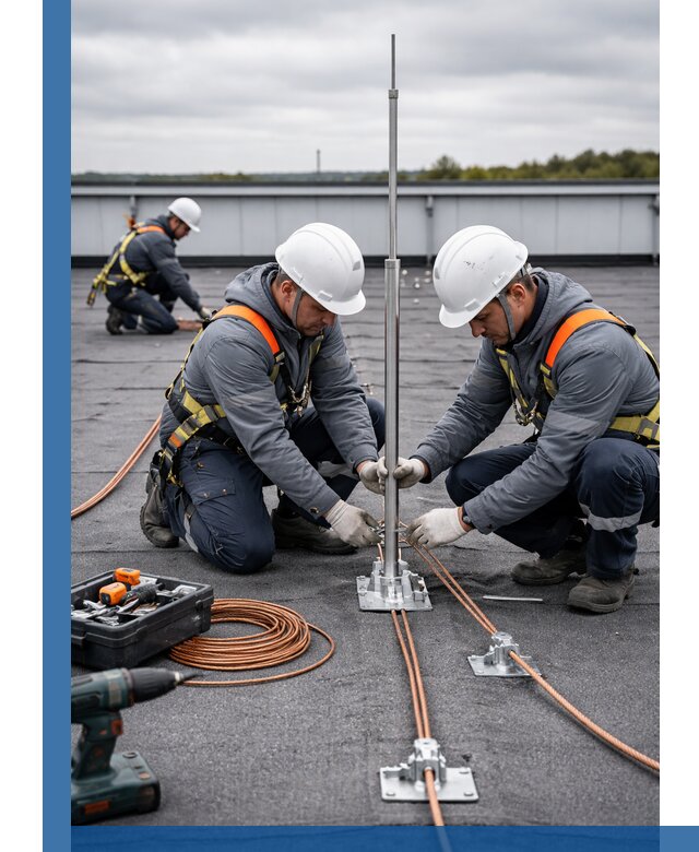 Монтаж молниезащиты на кровле в Благовещенске под ключ с гарантией