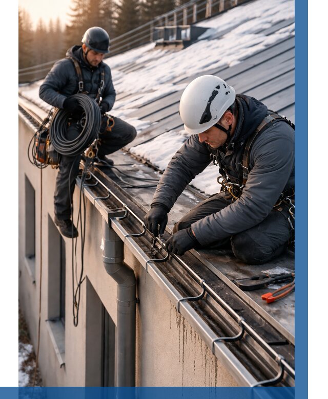 Монтаж греющего кабеля на кровле в Благовещенске от 457 р. | ВЫСОТНИК-Бгн