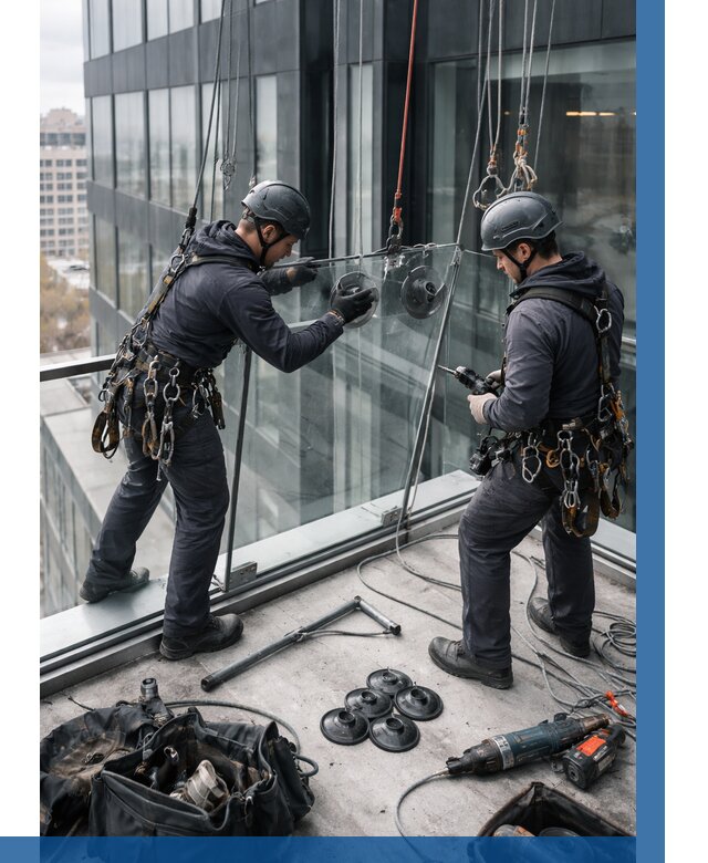 Монтаж стеклянных ограждений в Благовещенске от 2539 р. | ВЫСОТНИК-Бгн