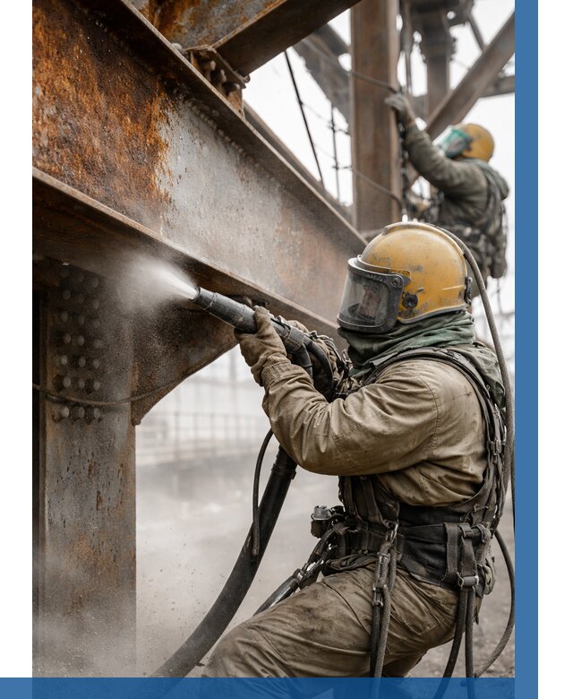 Пескоструйная очистка металлоконструкций в Благовещенске по 609 р.  ВЫСОТНИК-Бгн