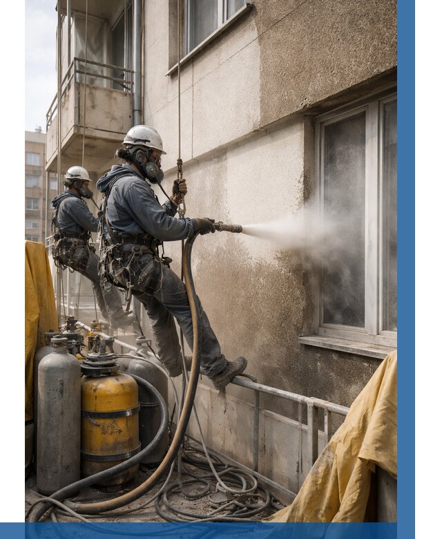 Пескоструйная очистка фасада в Благовещенске от 660 р. | ВЫСОТНИК-Бгн