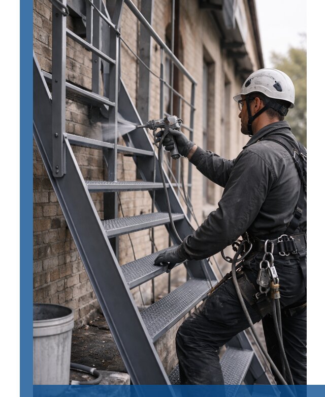 Покраска и антикоррозионная защита пожарных лестниц в Благовещенске