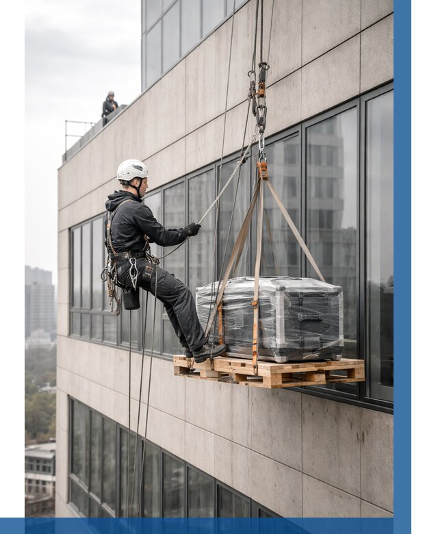 Спуск груза по фасаду в Благовещенске от 3555 р. | ВЫСОТНИК-Бгн