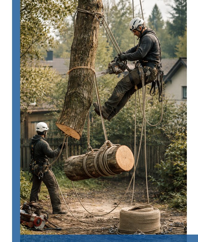 Валка деревьев частями в Благовещенске, безопасно и аккуратно