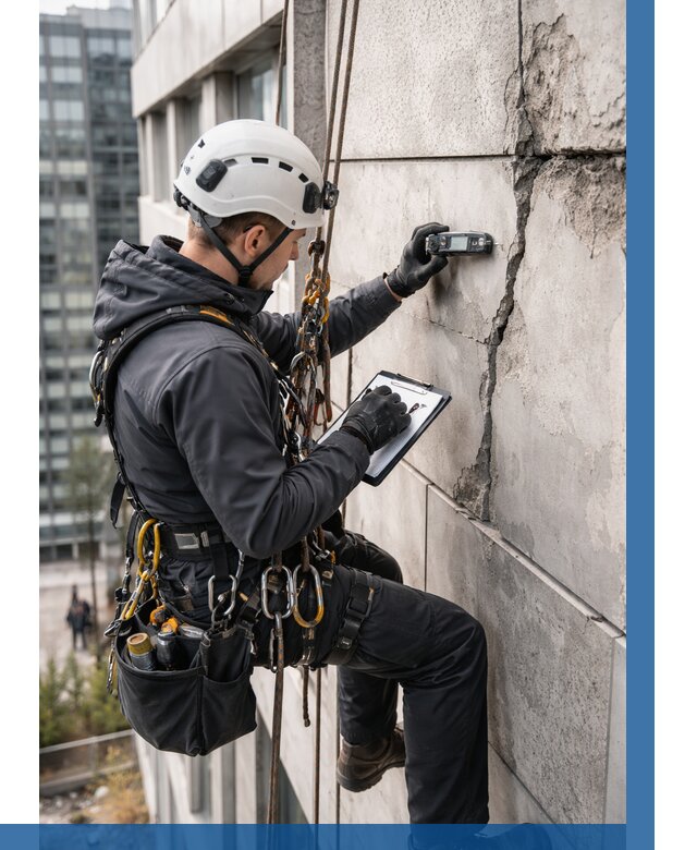 Обследование фасада альпинистами в Благовещенске от 122 р. | ВЫСОТНИК-Бгн