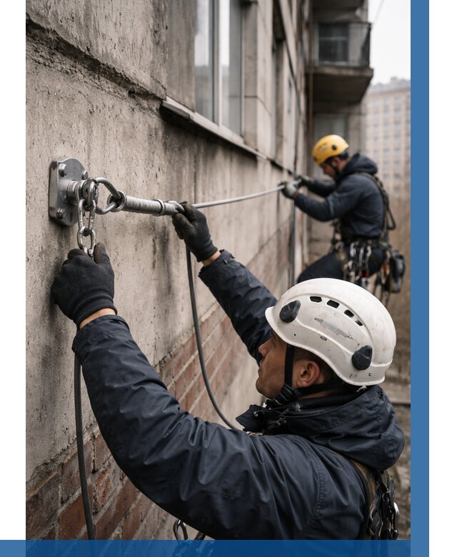 Монтаж анкерных линий в Благовещенске от 3047 р. | ВЫСОТНИК-Бгн