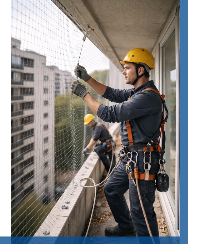 Монтаж сетки от птиц в Благовещенске от 4571 р. | ВЫСОТНИК-Бгн